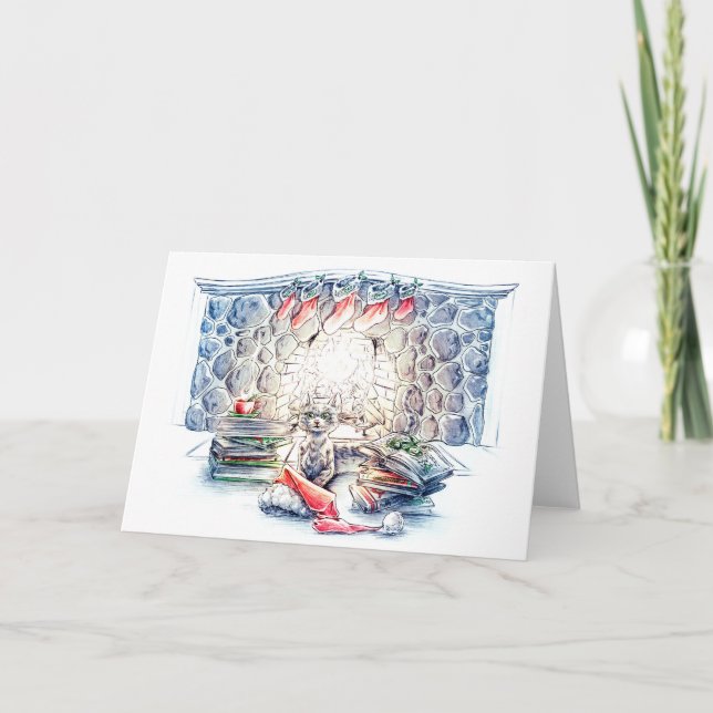 Cartão De Festividades Christmas Cat (Frente)