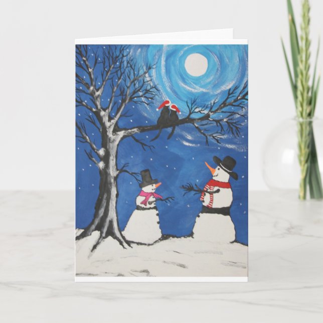 Cartão De Festividades Christmas Cats In Love (Frente)