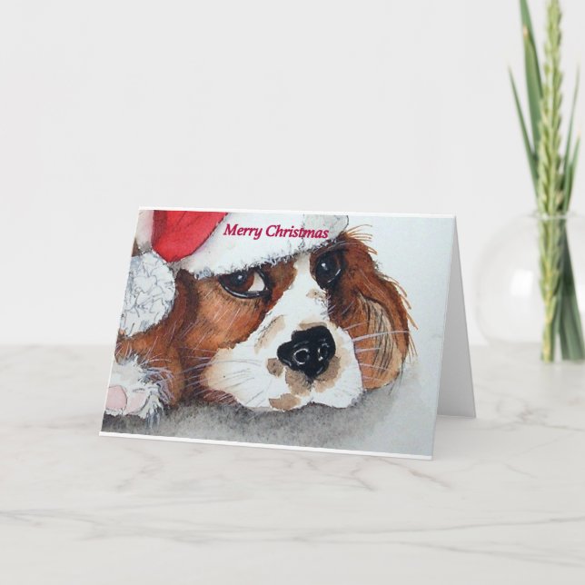 Cartão De Festividades Christmas Cavalier King Charles Spaniel (Frente)