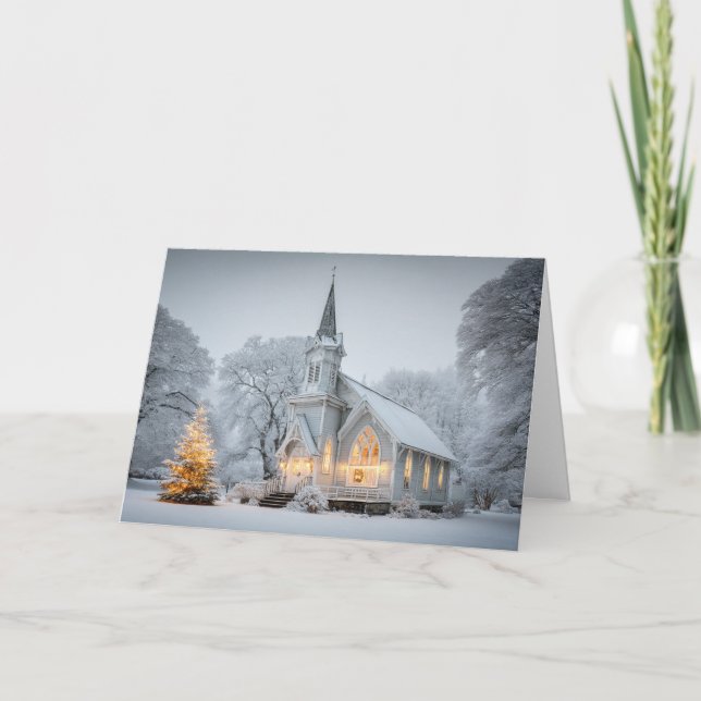 Cartão De Festividades Christmas Chapel (Frente)
