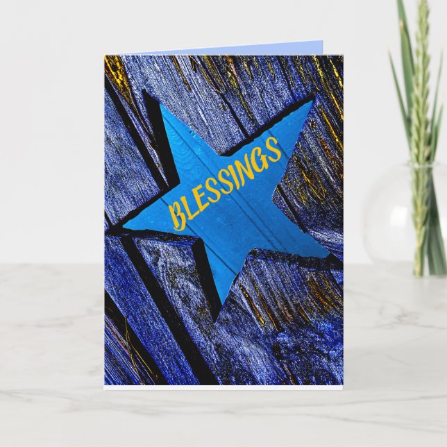 CARTÃO DE FESTIVIDADES CHRISTMAS CHRISTIAN BIBLE TEXT BLESSINGS STAR CARD (Frente)