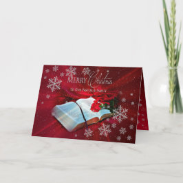 Cartão De Festividades Christmas - Christian - Pastor/Family - Red