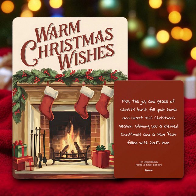 Cartão De Festividades Christmas Christian Personalized Vintage Card (Criador carregado)