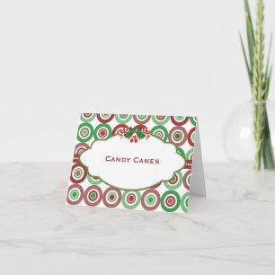 Cartão De Festividades Christmas Circle Candy Buffet Candy Name card