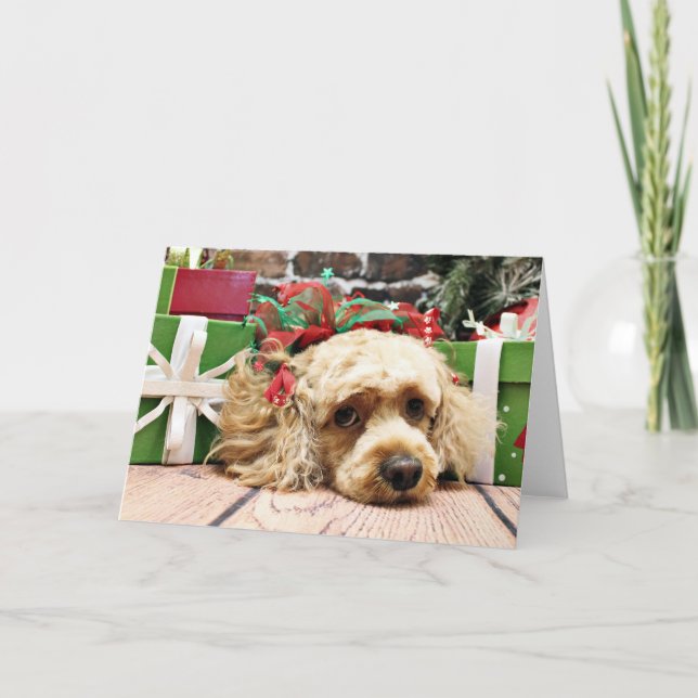 Cartão De Festividades Christmas - Cockapoo - Ruby (Frente)