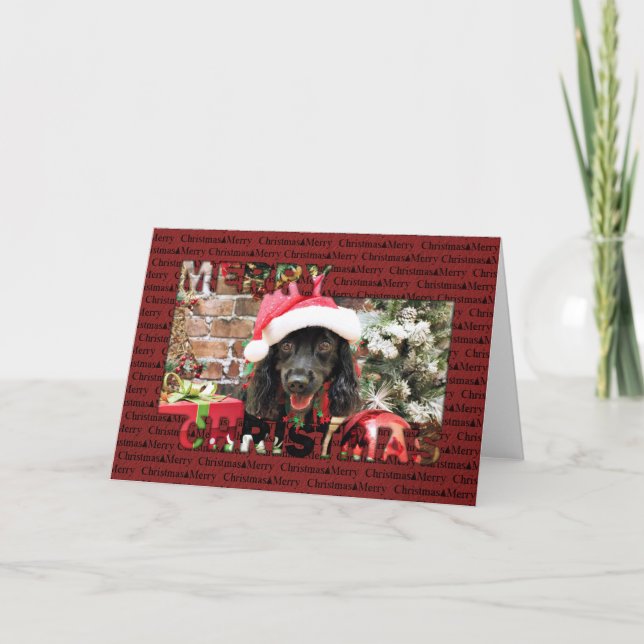 Cartão De Festividades Christmas - Cocker Spaniel X - Pepper (Frente)