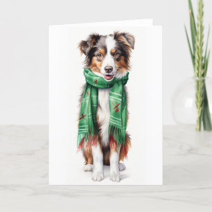 Cartão De Festividades Christmas Collie, Border Collie, Australian Shep