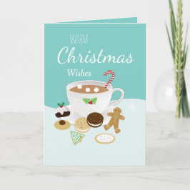 Cartão De Festividades Christmas cookies and hot chocolate holiday