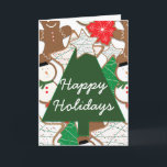 Cartão De Festividades Christmas Cookies Holiday Greeting Fold Card<br><div class="desc">Christmas Cookies Holiday Greeting Fold Card. Customize with any text on the front and inside. Matching items available.</div>