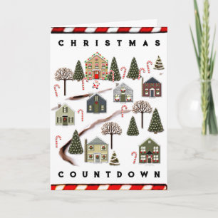 Cartão De Festividades Christmas Countdown Houses