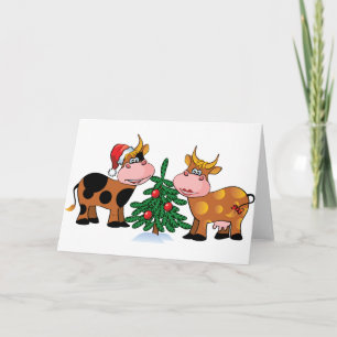 Cartão De Festividades Christmas Cows