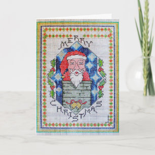 Cartão De Festividades Christmas Cross Stitch Look Greetings Card