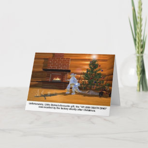 Cartão De Festividades Christmas: Death Dino vaporizes child