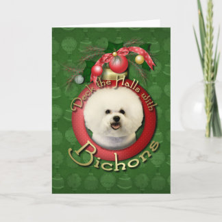 Cartão De Festividades Christmas - Deck the Halls - Bichons