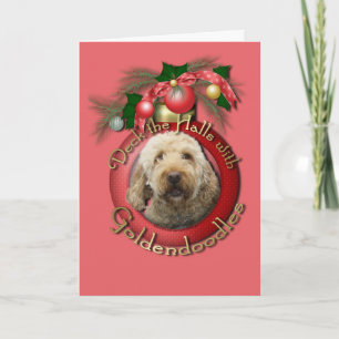 Cartão De Festividades Christmas - Deck the Halls - Goldendoodles