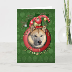 Cartão De Festividades Christmas - Deck the Halls - Huskies - Copper