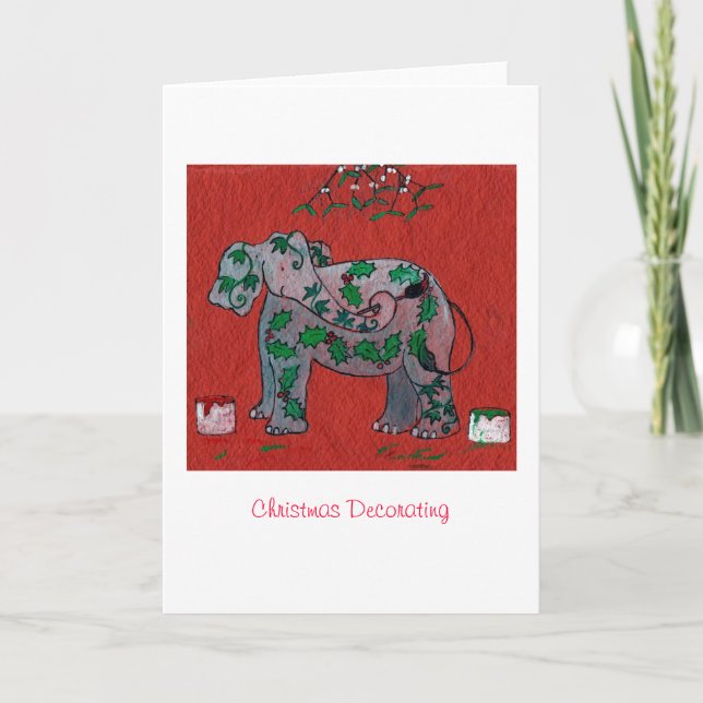 Cartão De Festividades Christmas Decorating (Frente)