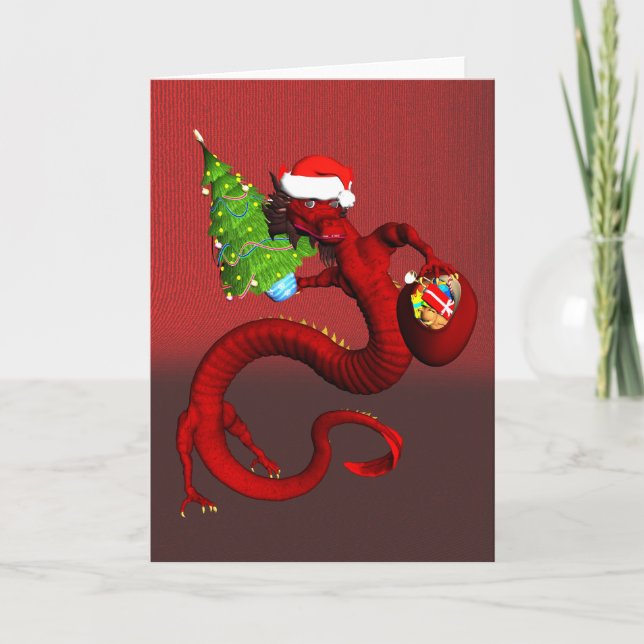 Cartão De Festividades Christmas Dragon (Frente)