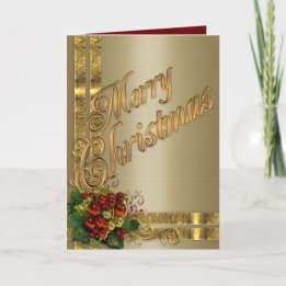 Cartão De Festividades Christmas elegance card gold and red Victorian
