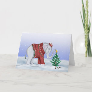 Cartão De Festividades Christmas Elephant Card