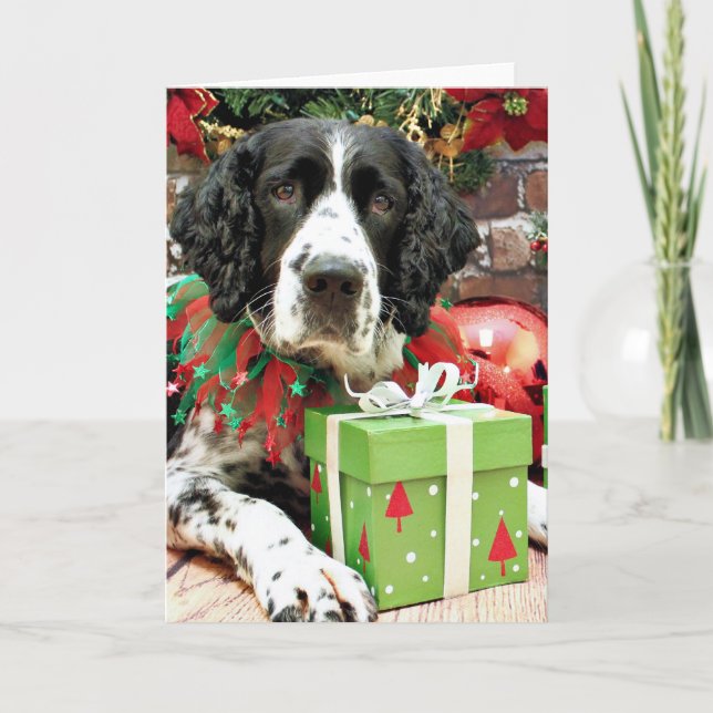 Cartão De Festividades Christmas - English Springer Spaniel - Barney (Frente)