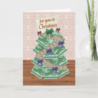 Cartão De Festividades Christmas Euro Money Tree
