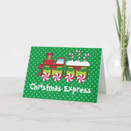 Cartão De Festividades Christmas Express Candy Cane Train Greeting Card