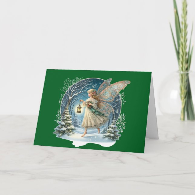 Cartão De Festividades Christmas Fairy Brings Holiday Greeting Card (Frente)