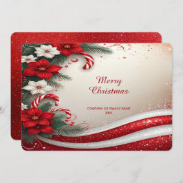 Cartão De Festividades Christmas Floral Candy Canes Holiday Card