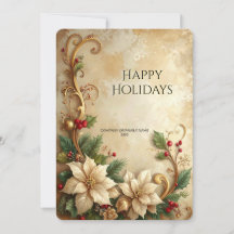 Christmas Floral Holiday Card