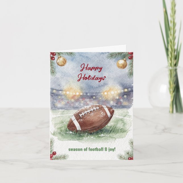 Cartão De Festividades Christmas Football Holiday Greeting Cards (Frente)