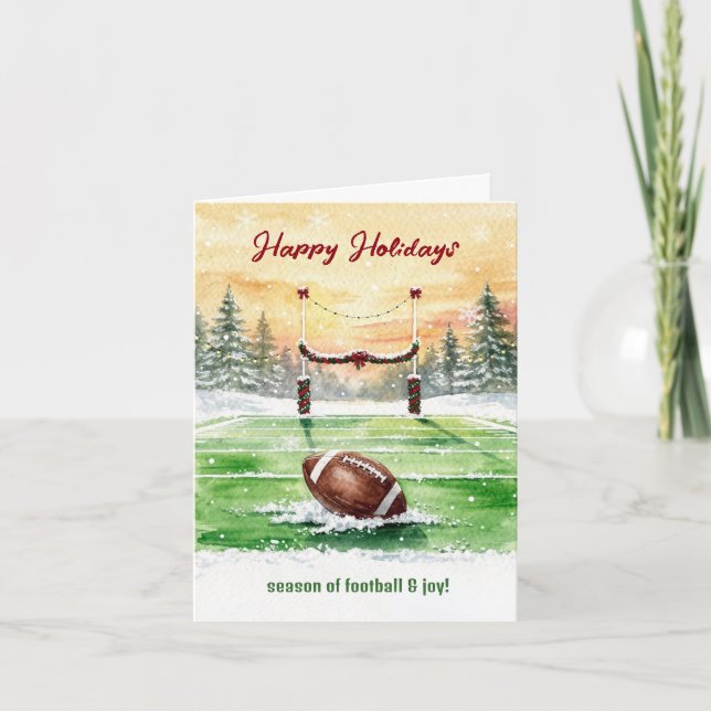 Cartão De Festividades Christmas Football Holiday Greeting Cards (Frente)
