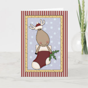 Cartão De Festividades Christmas for Mule or Moose Lovers