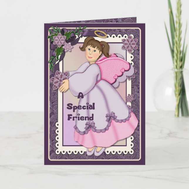 Cartão De Festividades Christmas Friendship Angel - Verse Inside (Frente)