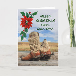 Cartão De Festividades Christmas From Oklahoma Western Boot