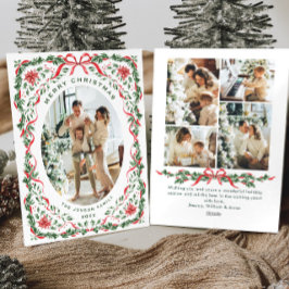 Cartão De Festividades Christmas Funky Whimsical Red Bow Wreath 5 Photo