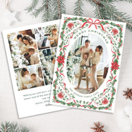 Cartão De Festividades Christmas Funky Whimsical Red Bow Wreath 5 Photo