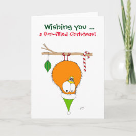 Cartão De Festividades Christmas: Funny Bird (orange)