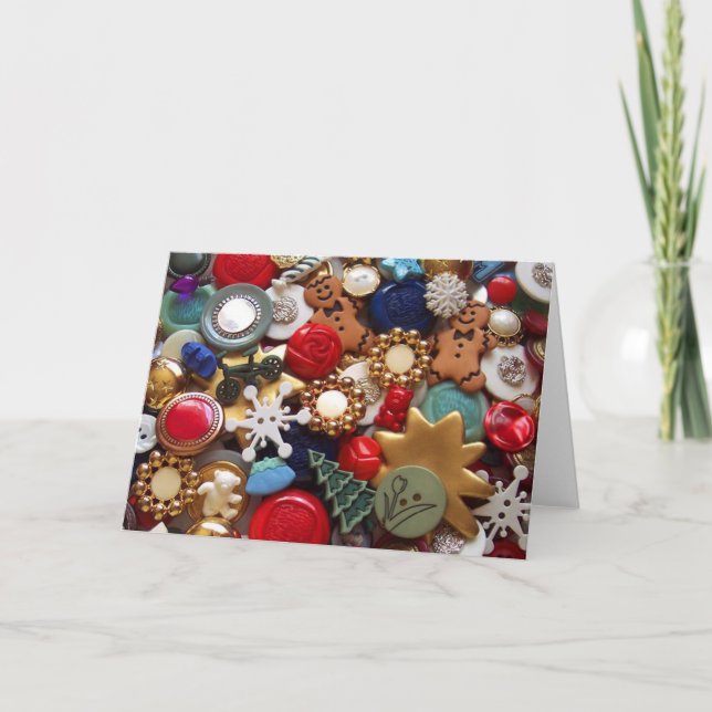 Cartão De Festividades Christmas Gingerbread Men Buttons (Frente)