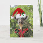 Cartão De Festividades Christmas Giraffe<br><div class="desc">Our little giraffe is all dressed up and ready to help you send holiday greetings to friends and family.</div>