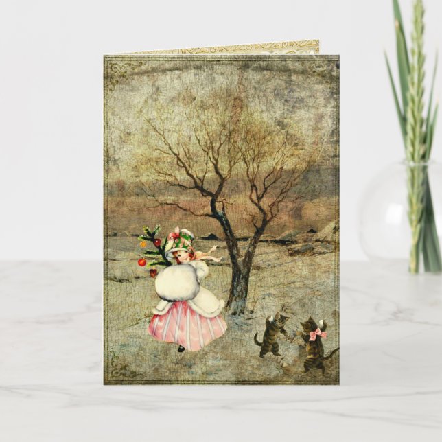 Cartão De Festividades Christmas Girl (Frente)