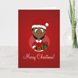 Cartão De Festividades Christmas girl cartoon