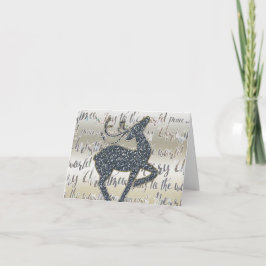 Cartão De Festividades Christmas Glitter REINDEER Holiday Fold Card