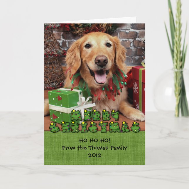 Cartão De Festividades Christmas - Golden Retriever - Sidney (Frente)