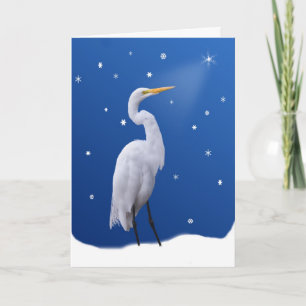 Cartão De Festividades Christmas, Great Egret and Star