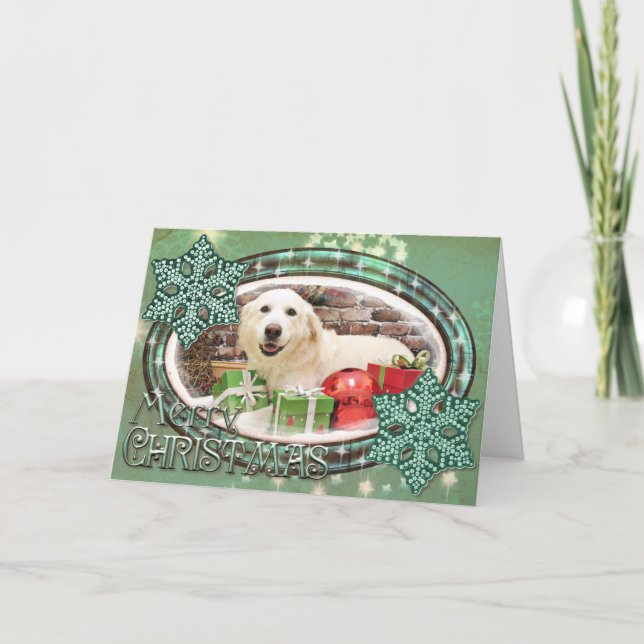 Cartão De Festividades Christmas - Great Pyrenees Labrador X - Doughty (Frente)