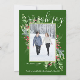 Cartão De Festividades Christmas Greenery Photo Calligraphy Religious