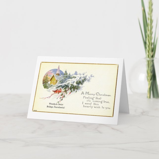 Cartão De Festividades Christmas Greeting Card (ca. 1920) (Frente)