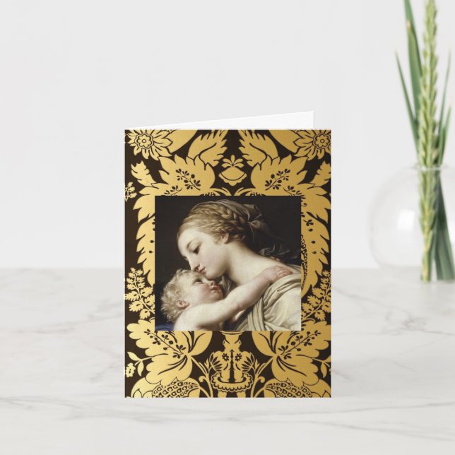 Cartão De Festividades Christmas Greeting Card  Madonna And Child (Frente)