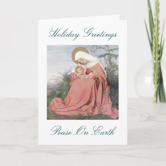 Cartão De Festividades Christmas Greeting card Virgin Mary with child